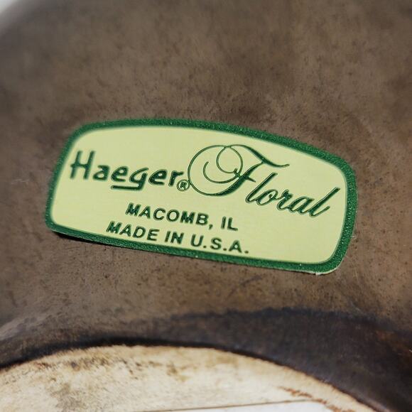 Vtg Haeger Floral Vase 8" Brown Gold Metallic Finish Ceramic Retro Home Decor - Picture 2 of 13